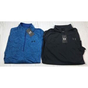 Under Armour Tech 2.0 1/4 Zip Shirt Mens XL Pullover Loose Long Sleeve Lot Of 2